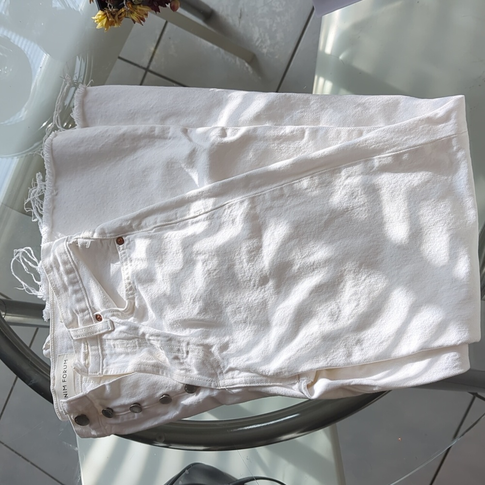 Denim Forum High Rise White Jeans
